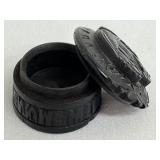 Antique Irish Hardwood Carved Bog Box / Antique Irish Miniature Carved Hardwood Bog Box from Muck Rock