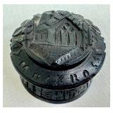 Antique Irish Hardwood Carved Bog Box / Antique Irish Miniature Carved Hardwood Bog Box from Muck Rock