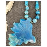 Two Vintage Carved Hard Stone Beaded Necklaces