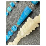 Two Vintage Carved Hard Stone Beaded Necklaces