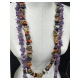 Assorted Beaded Necklaces including a Beaded Amber Necklace and Beaded Amethyst Necklace