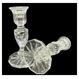 Waterford Candlesticks "Prentiss" Pair Vintage ~8 1/4"