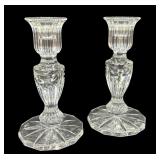Waterford Candlesticks "Prentiss" Pair Vintage ~8 1/4"