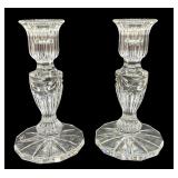 Waterford Candlesticks "Prentiss" Pair Vintage ~8 1/4"