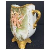 Antique MR France Hand Painted Limoges Footed Vase