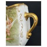 Antique MR France Hand Painted Limoges Footed Vase