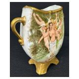 Antique MR France Hand Painted Limoges Footed Vase