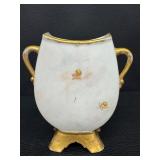 Antique MR France Hand Painted Limoges Footed Vase