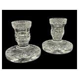 Waterford Ireland Lead Crystal Glandore Candlestick Pair