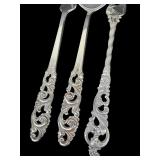 Vintage Norwegian Sterling Silver Brødrene Mylius Tele Pattern Serving Forks and Spoon
