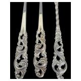 Vintage Norwegian Sterling Silver Brødrene Mylius Tele Pattern Serving Forks and Spoon