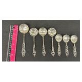 Seven Vintage Norwegian Sterling Silver Brødrene Mylius Tele Pattern Spoons