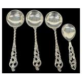 Seven Vintage Norwegian Sterling Silver Brødrene Mylius Tele Pattern Spoons