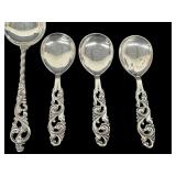 Seven Vintage Norwegian Sterling Silver Brødrene Mylius Tele Pattern Spoons