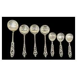 Seven Vintage Norwegian Sterling Silver Brødrene Mylius Tele Pattern Spoons