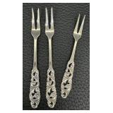 Five Vintage Brødrene Mylius Tele Pattern Relish Forks