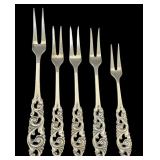 Five Vintage Brødrene Mylius Tele Pattern Relish Forks