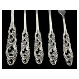 Five Vintage Brødrene Mylius Tele Pattern Relish Forks