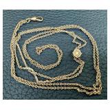 Antique 25” Gold Filled HFB Watch Fob Chain