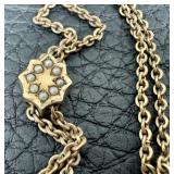 Antique 25” Gold Filled HFB Watch Fob Chain