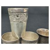 Three Vintage L. Maciel Sterling Silver Shot Glasses