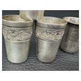 Three Vintage L. Maciel Sterling Silver Shot Glasses