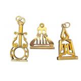 Three Antique Gold Filled Watch Fobs