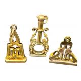 Three Antique Gold Filled Watch Fobs