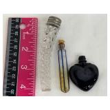 Three Vintage Glass Perfume Bottles