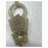 Vintage Chinese Necklace with Carved Devil’s Work Jade / Hardstone Pendants