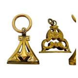 Three Gold Filled Antique Watch Fobs