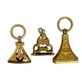 Three Gold Filled Antique Watch Fobs