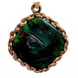 Two Antique Intaglio Pendants including an Antique Intaglio Bloodstone Pendant