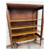 Antique Wooden Glass Front Double Door Cabinet / Antique William and Mary Style China Cabinet