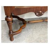 Antique Wooden Glass Front Double Door Cabinet / Antique William and Mary Style China Cabinet