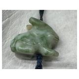 Vintage Chinese Carved Gemstone Animals Hand Knotted Silk Necklace