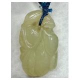 Vintage Chinese Carved Gemstone Animals Hand Knotted Silk Necklace