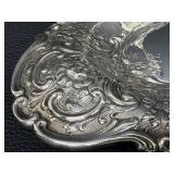 Antique Victorian Repousse Silver Plate Basket