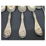 Assortment of Antique Silver Plated Flatware and a Silver Plated Footed Candy Dish
