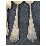 Assortment of Antique Silver Plated Flatware and a Silver Plated Footed Candy Dish