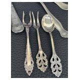 Assortment of Antique Silver Plated Flatware and a Silver Plated Footed Candy Dish