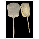 Antique Sterling Silver Brush and Mirror Vanity Set