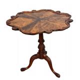Antique Chippendale Style Flame Mahogany Tea Table
