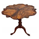 Antique Chippendale Style Flame Mahogany Tea Table