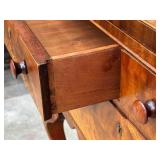 Antique Flame Mahogany Drop Leaf Desk