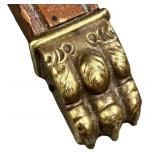 Antique Chesterfield Style Mahogany Drum Table with Leather Inlaid Top / Antique English Leather Top Mahogany Round Side Table