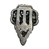 Vintage Dress Clip with Blue Rhinestones