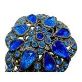 Vintage Dress Clip with Blue Rhinestones