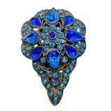 Vintage Dress Clip with Blue Rhinestones
