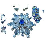 Vintage Rhinestone Jewelry in Shades of Blue